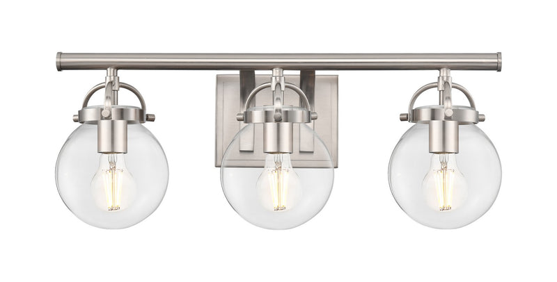Innovations 416-3W-SN-G202-6 Three Light Bath Vanity, Satin Nickel