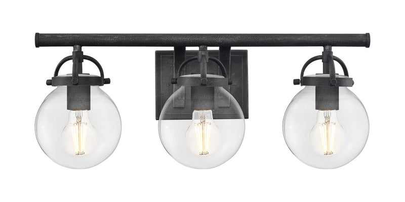 Innovations 416-3W-WZ-G202-6 Three Light Bath Vanity, Weathered Zinc