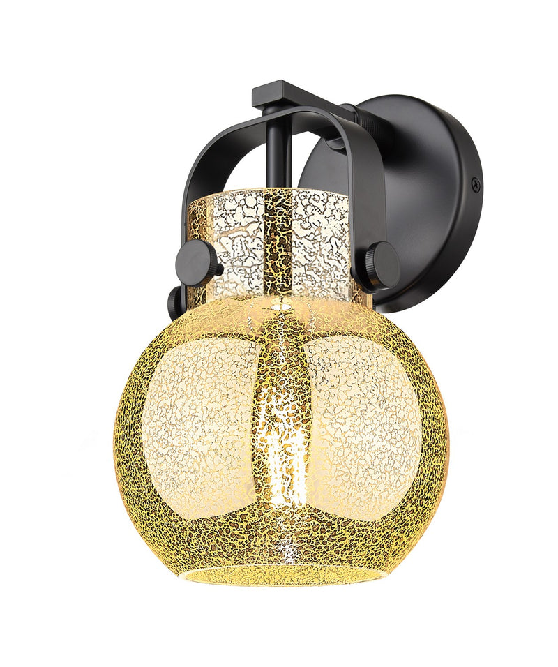 Innovations 423-1W-BK-G410-6ME One Light Wall Sconce, Matte Black