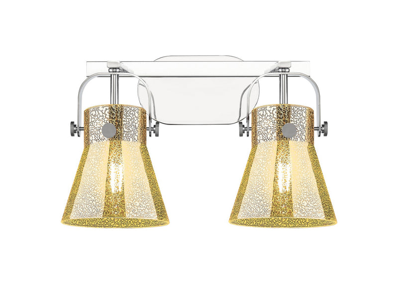 Innovations 423-2W-PC-G411-6ME Two Light Bath Vanity, Polished Chrome