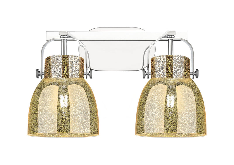 Innovations 423-2W-PC-G412-6ME Two Light Bath Vanity, Polished Chrome