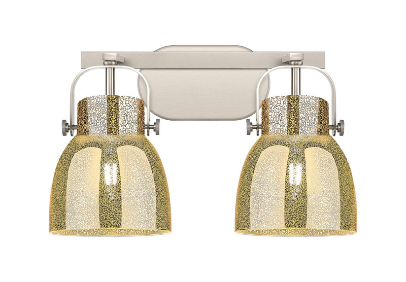 Innovations 423-2W-SN-G412-6ME Two Light Bath Vanity, Satin Nickel