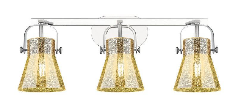 Innovations 423-3W-PC-G411-6ME Three Light Bath Vanity, Polished Chrome