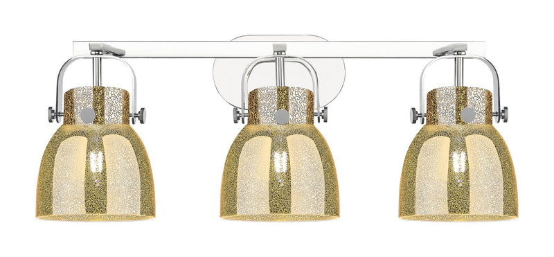 Innovations 423-3W-PC-G412-6ME Three Light Bath Vanity, Polished Chrome