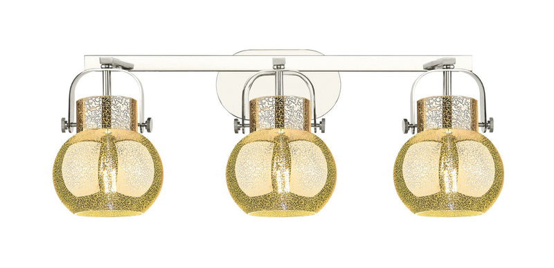 Innovations 423-3W-PN-G410-6ME Three Light Bath Vanity, Polished Nickel