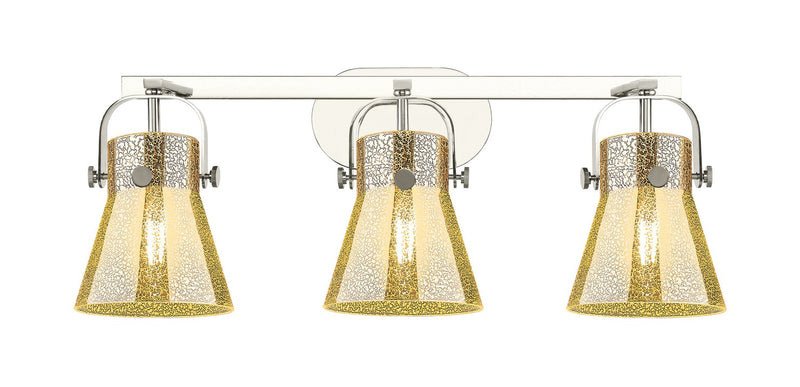 Innovations 423-3W-PN-G411-6ME Three Light Bath Vanity, Polished Nickel