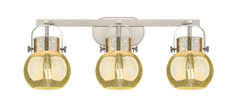 Innovations 423-3W-SN-G410-6ME Three Light Bath Vanity, Satin Nickel