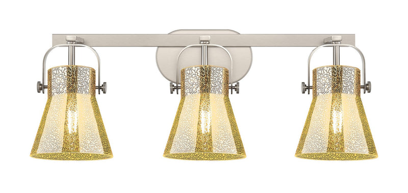 Innovations 423-3W-SN-G411-6ME Three Light Bath Vanity, Satin Nickel