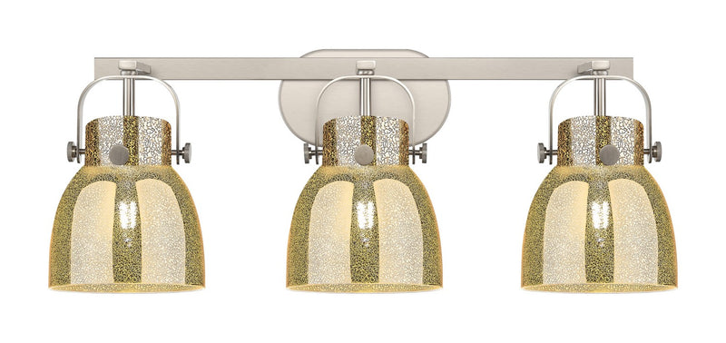Innovations 423-3W-SN-G412-6ME Three Light Bath Vanity, Satin Nickel