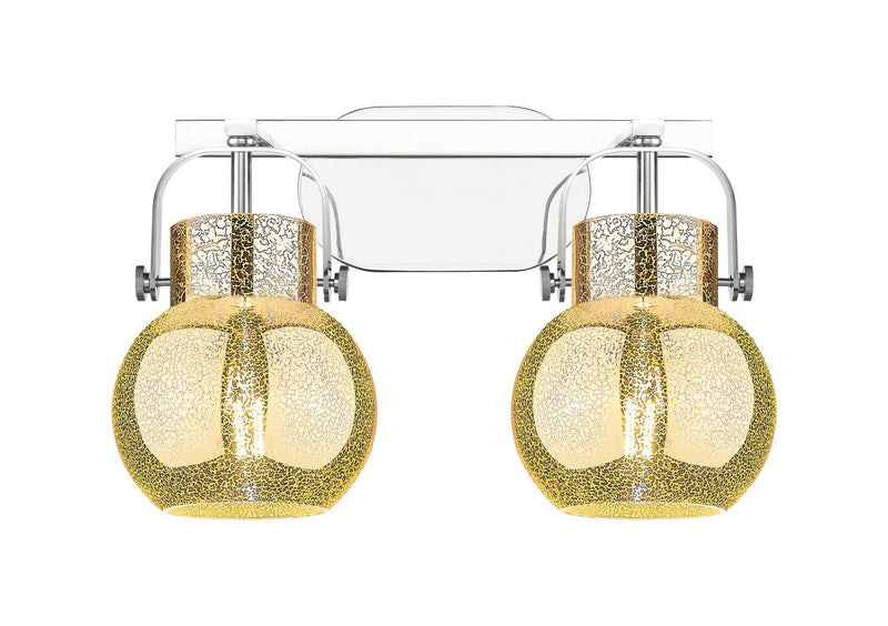 Innovations 423-2W-PC-G410-6ME Two Light Bath Vanity, Polished Chrome