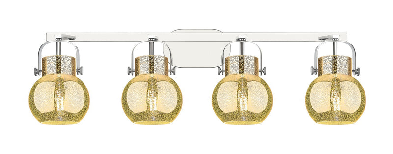 Innovations 423-4W-PC-G410-6ME Four Light Bath Vanity, Polished Chrome