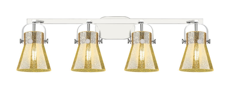 Innovations 423-4W-PC-G411-6ME Four Light Bath Vanity, Polished Chrome