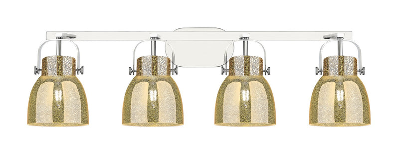 Innovations 423-4W-PC-G412-6ME Four Light Bath Vanity, Polished Chrome
