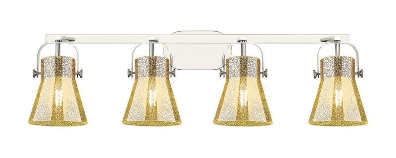 Innovations 423-4W-PN-G411-6ME Four Light Bath Vanity, Polished Nickel
