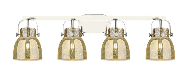 Innovations 423-4W-PN-G412-6ME Four Light Bath Vanity, Polished Nickel