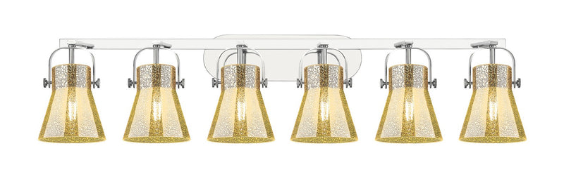 Innovations 423-6W-PC-G411-6ME Six Light Bath Vanity, Polished Chrome