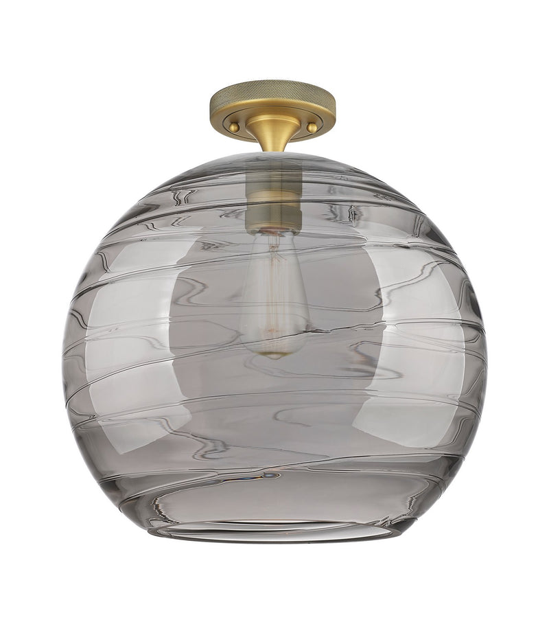 Innovations 434-1F-BB-G1213-12SM One Light Flush Mount, Brushed Brass