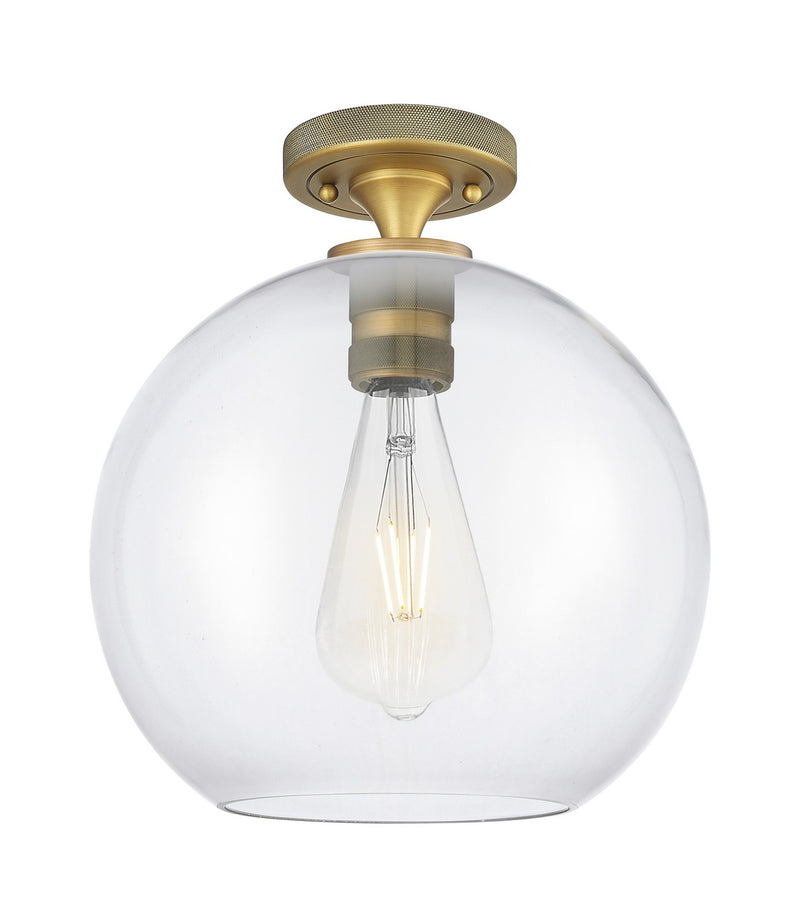 Innovations 434-1F-BB-G122-10 One Light Flush Mount, Brushed Brass