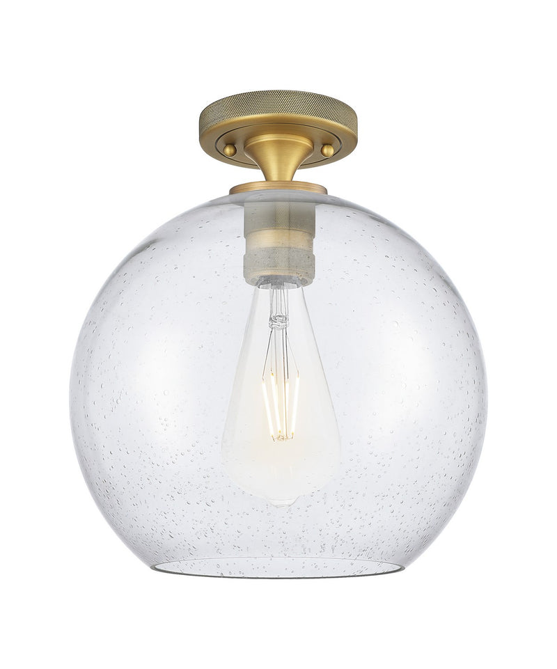 Innovations 434-1F-BB-G124-10 One Light Flush Mount, Brushed Brass