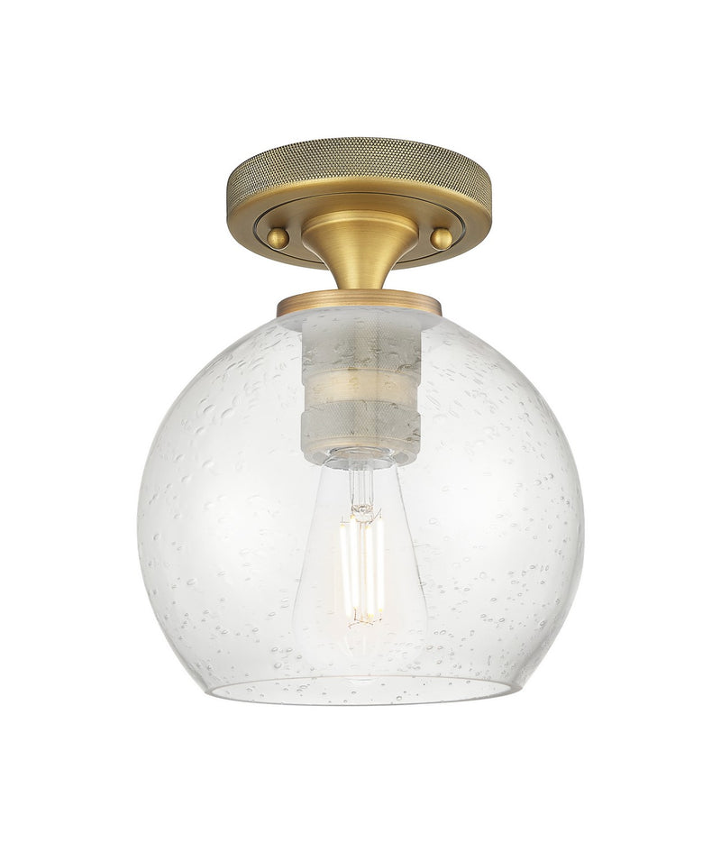 Innovations 434-1F-BB-G124-6 One Light Flush Mount, Brushed Brass