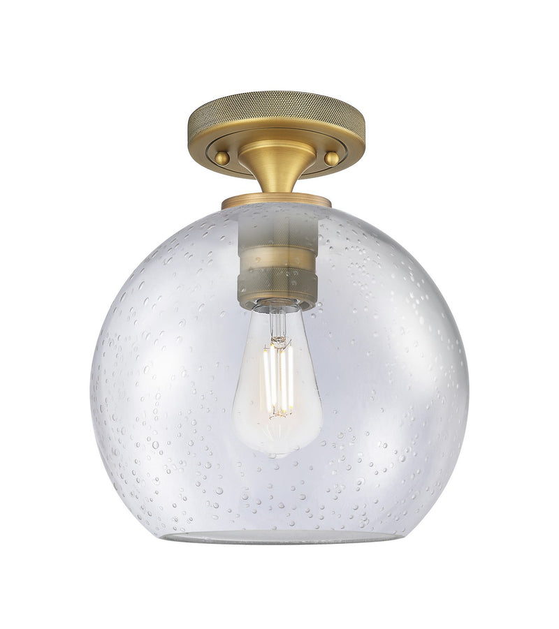 Innovations 434-1F-BB-G124-8 One Light Flush Mount, Brushed Brass