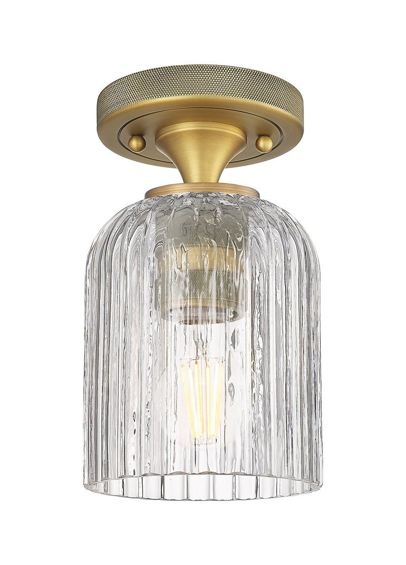 Innovations 434-1F-BB-G559-5CL One Light Flush Mount, Brushed Brass