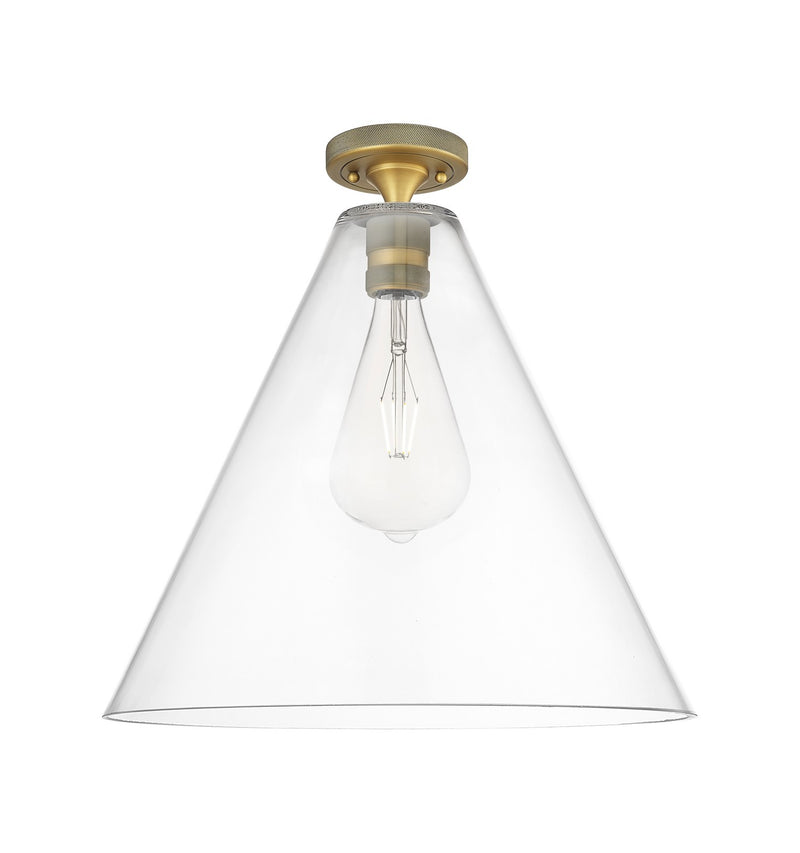 Innovations 434-1F-BB-GBC-162 One Light Flush Mount, Brushed Brass