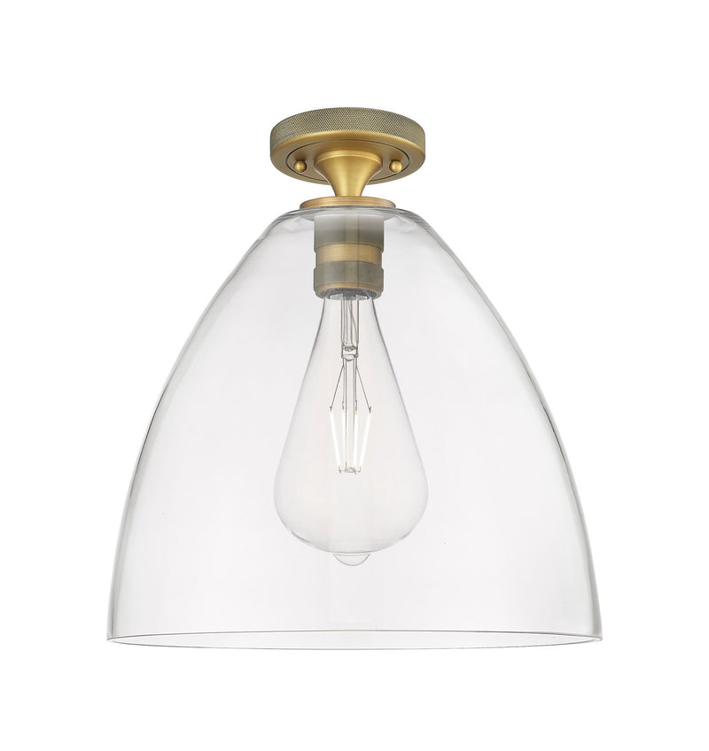 Innovations 434-1F-BB-GBD-122 One Light Flush Mount, Brushed Brass