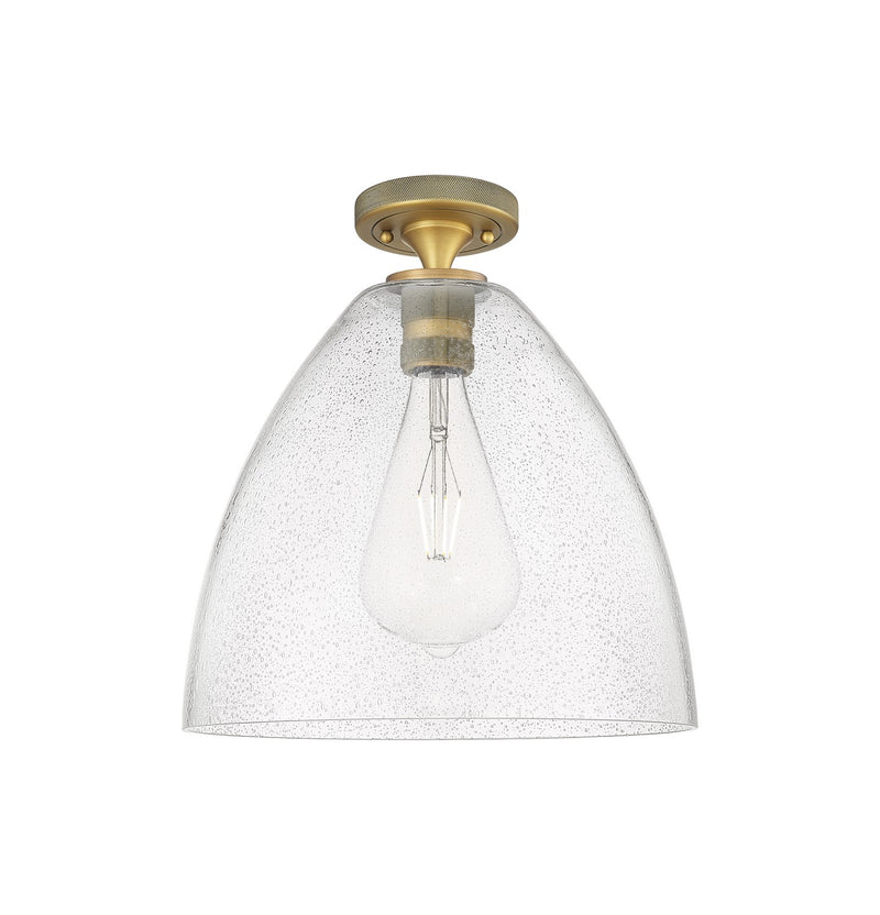 Innovations 434-1F-BB-GBD-124 One Light Flush Mount, Brushed Brass