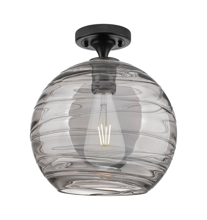 Innovations 434-1F-BK-G1213-10SM One Light Flush Mount, Matte Black