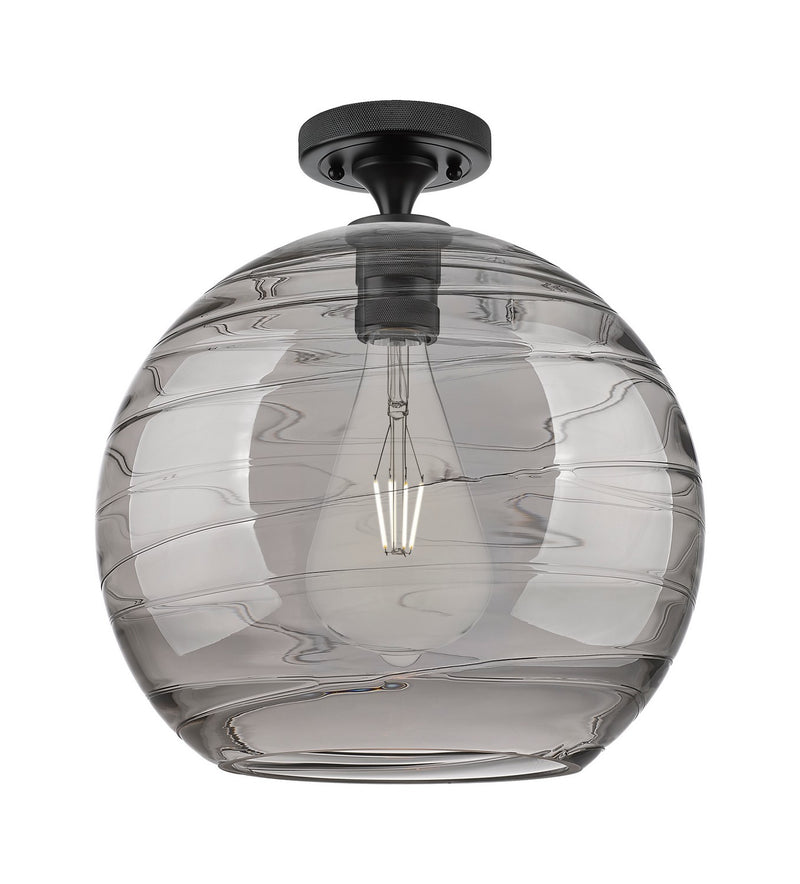 Innovations 434-1F-BK-G1213-12SM One Light Flush Mount, Matte Black
