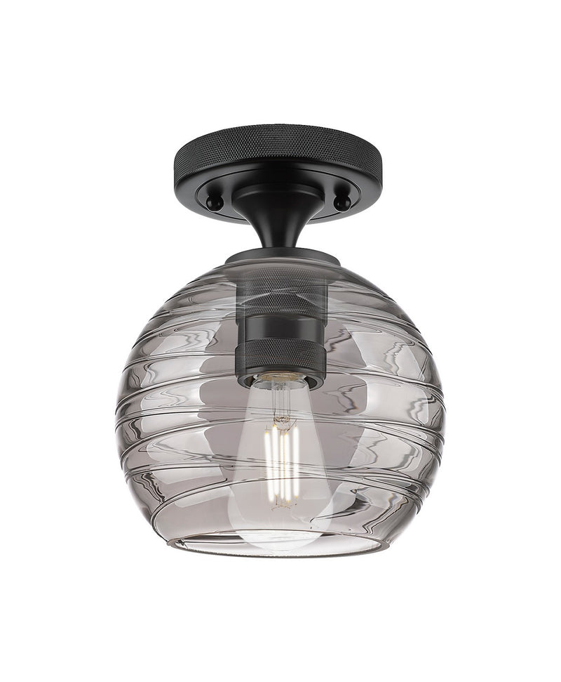 Innovations 434-1F-BK-G1213-6SM One Light Flush Mount, Matte Black