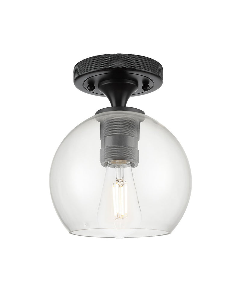 Innovations 434-1F-BK-G122-6 One Light Flush Mount, Matte Black