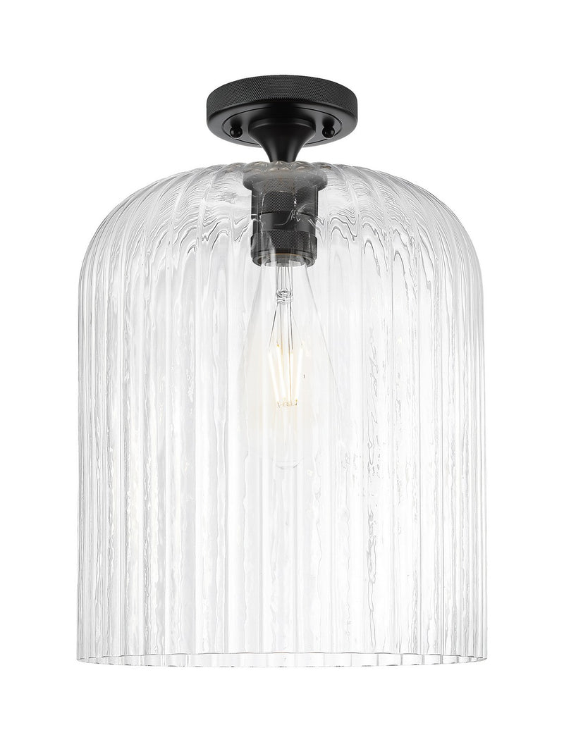 Innovations 434-1F-BK-G559-12CL One Light Flush Mount, Matte Black