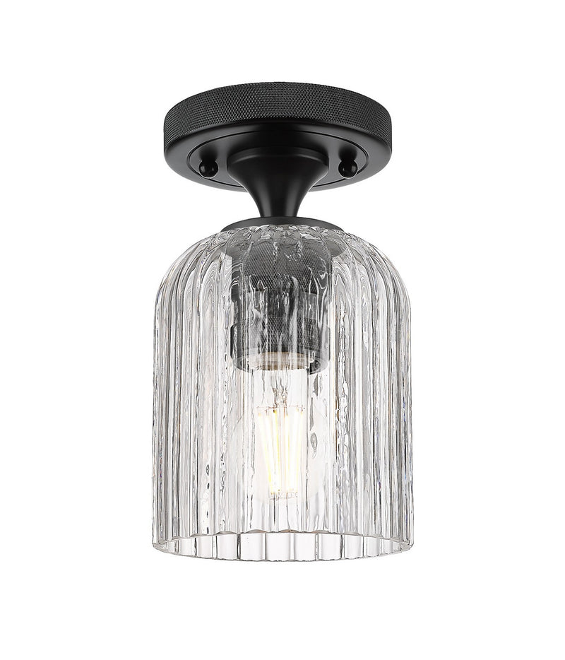 Innovations 434-1F-BK-G559-5CL One Light Flush Mount, Matte Black