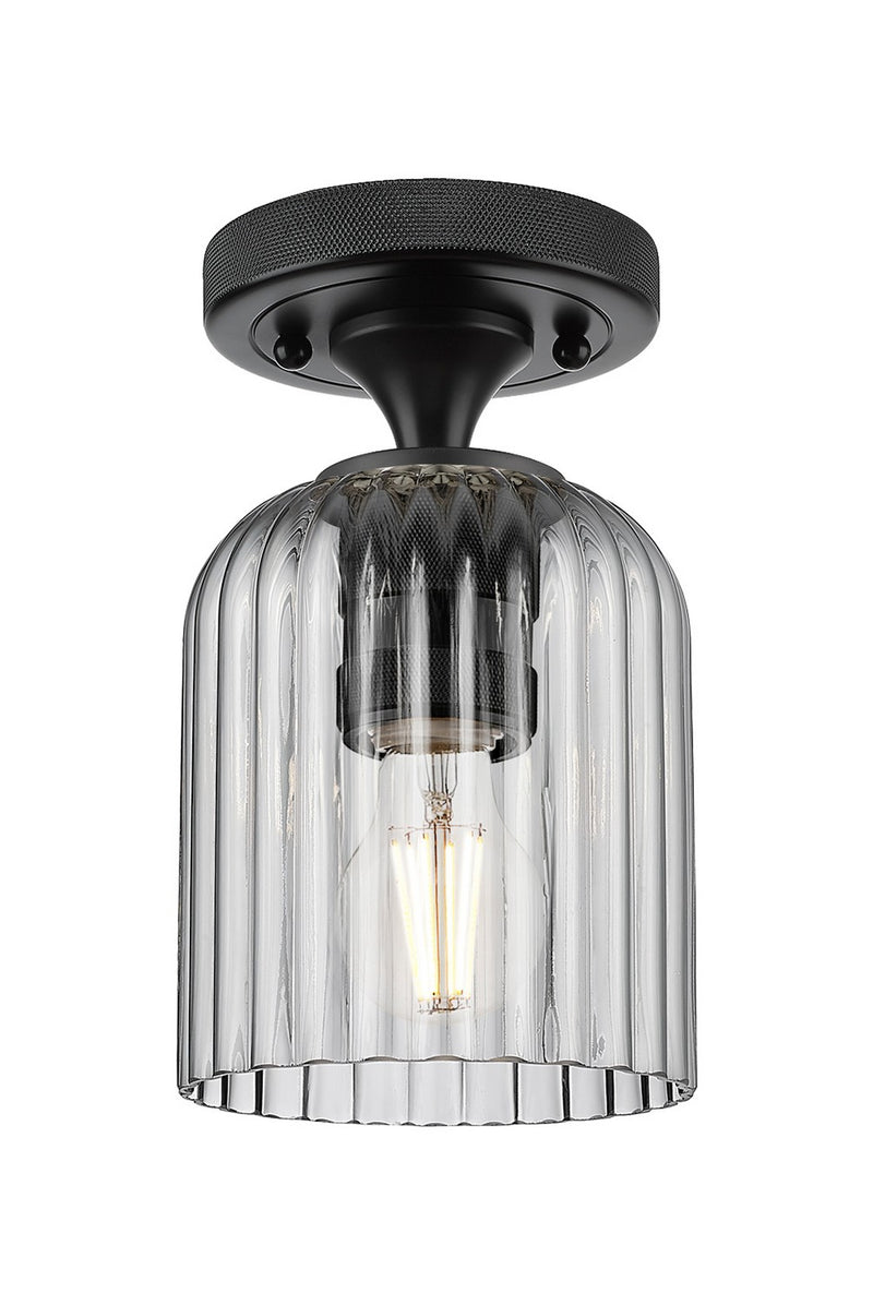 Innovations 434-1F-BK-G559-5SM One Light Flush Mount, Matte Black