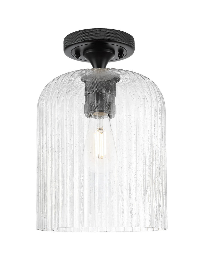 Innovations 434-1F-BK-G559-8SDY One Light Flush Mount, Matte Black