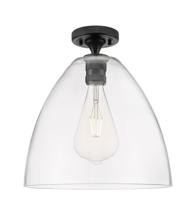 Innovations 434-1F-BK-GBD-122 One Light Flush Mount, Matte Black