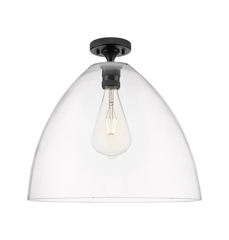 Innovations 434-1F-BK-GBD-162 One Light Flush Mount, Matte Black