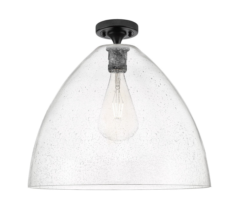 Innovations 434-1F-BK-GBD-164 One Light Flush Mount, Matte Black