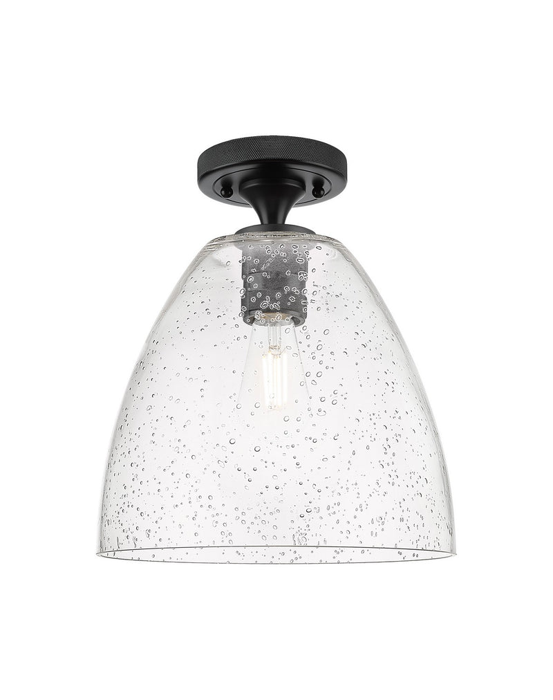 Innovations 434-1F-BK-GBD-94 One Light Flush Mount, Matte Black