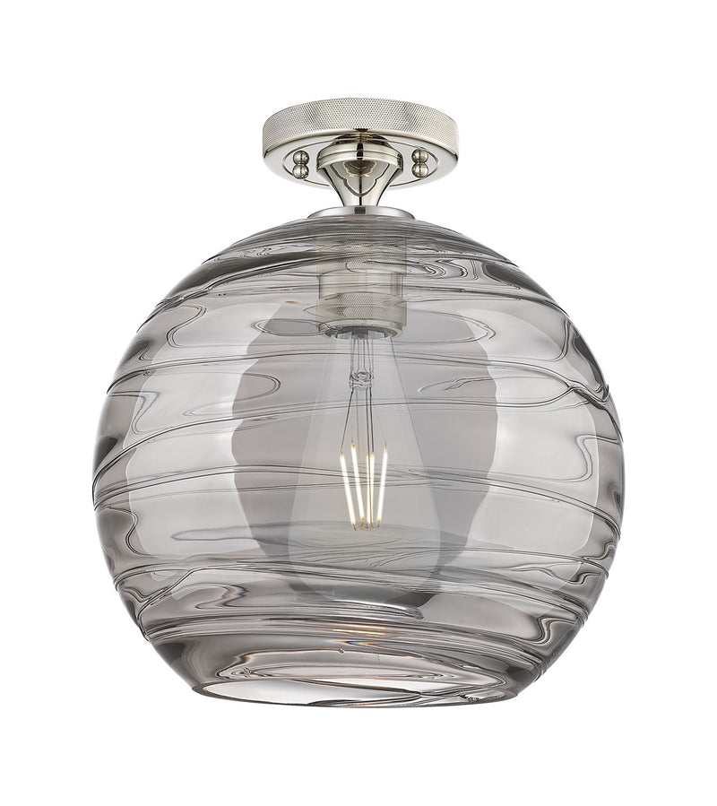 Innovations 434-1F-PN-G1213-10SM One Light Flush Mount, Polished Nickel
