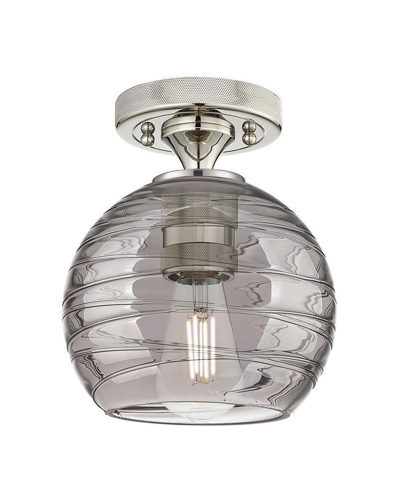 Innovations 434-1F-PN-G1213-6SM One Light Flush Mount, Polished Nickel