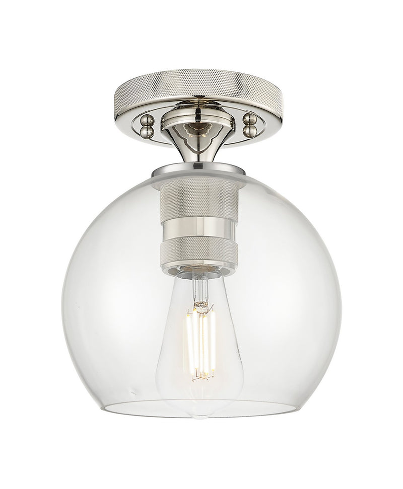 Innovations 434-1F-PN-G122-6 One Light Flush Mount, Polished Nickel