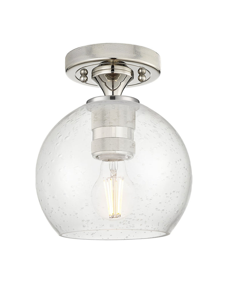 Innovations 434-1F-PN-G124-6 One Light Flush Mount, Polished Nickel