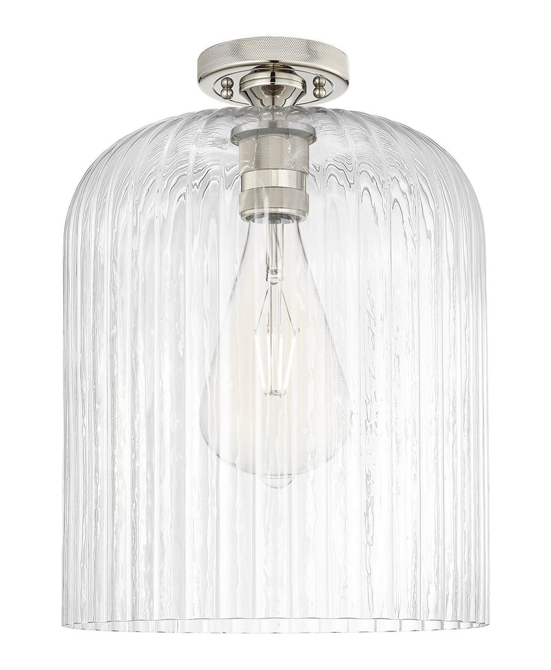 Innovations 434-1F-PN-G559-12CL One Light Flush Mount, Polished Nickel