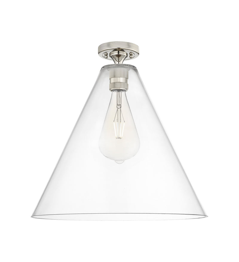 Innovations 434-1F-PN-GBC-162 One Light Flush Mount, Polished Nickel