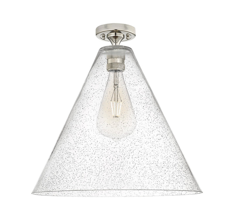 Innovations 434-1F-PN-GBC-164 One Light Flush Mount, Polished Nickel
