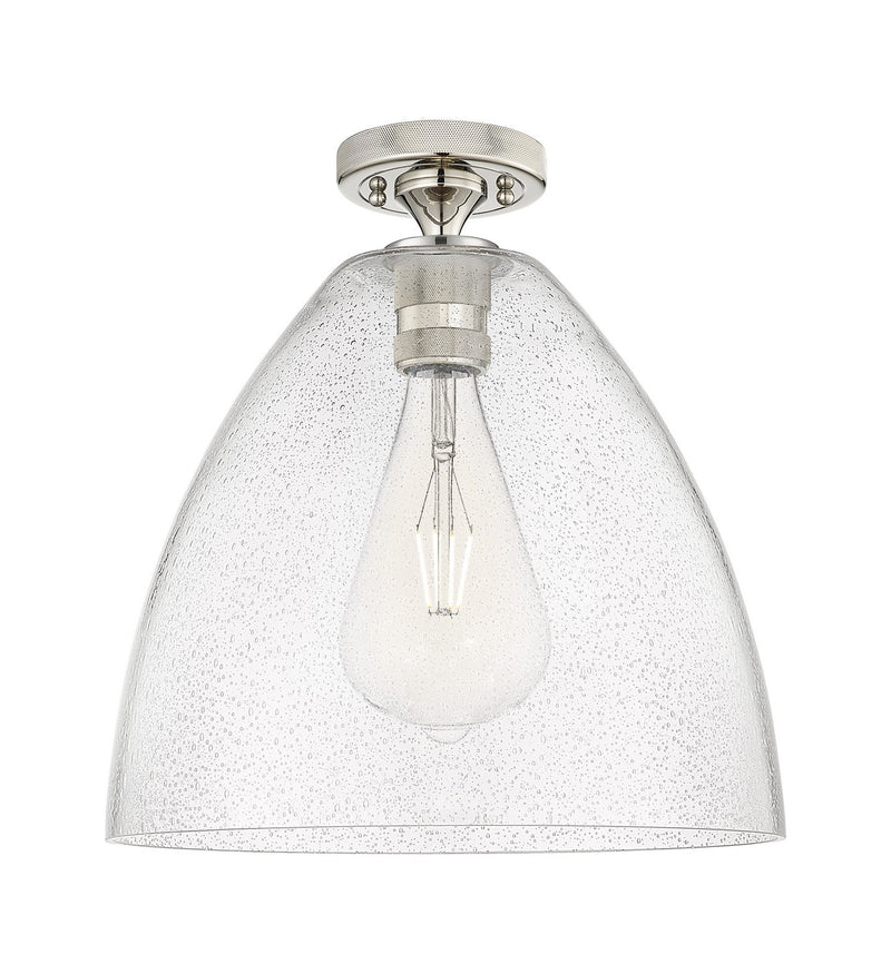 Innovations 434-1F-PN-GBD-124 One Light Flush Mount, Polished Nickel