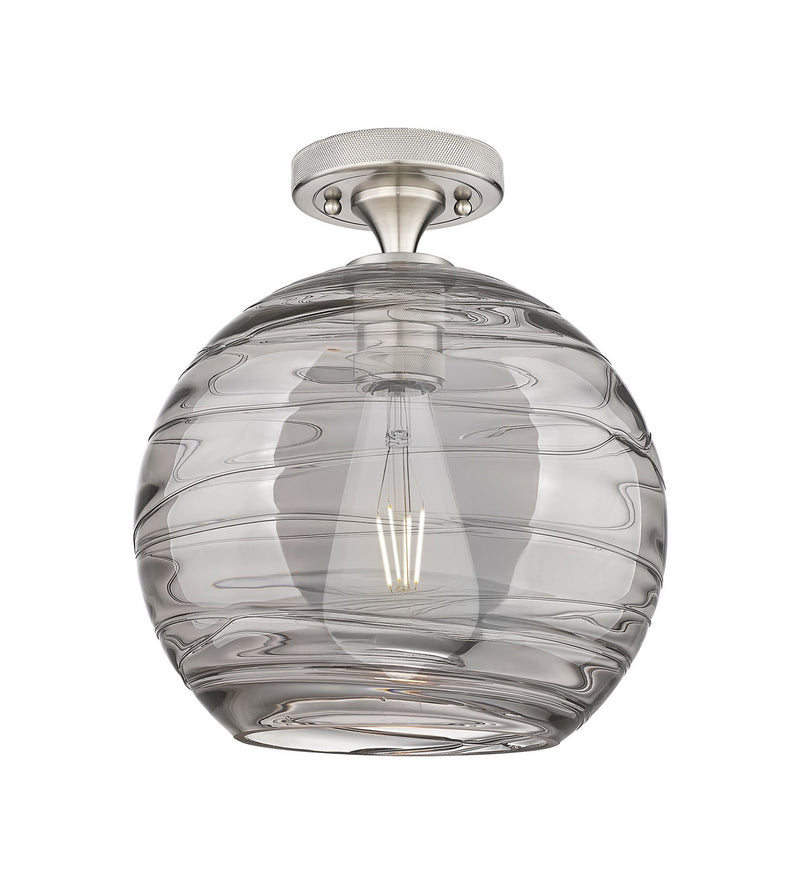Innovations 434-1F-SN-G1213-10SM One Light Flush Mount, Satin Nickel